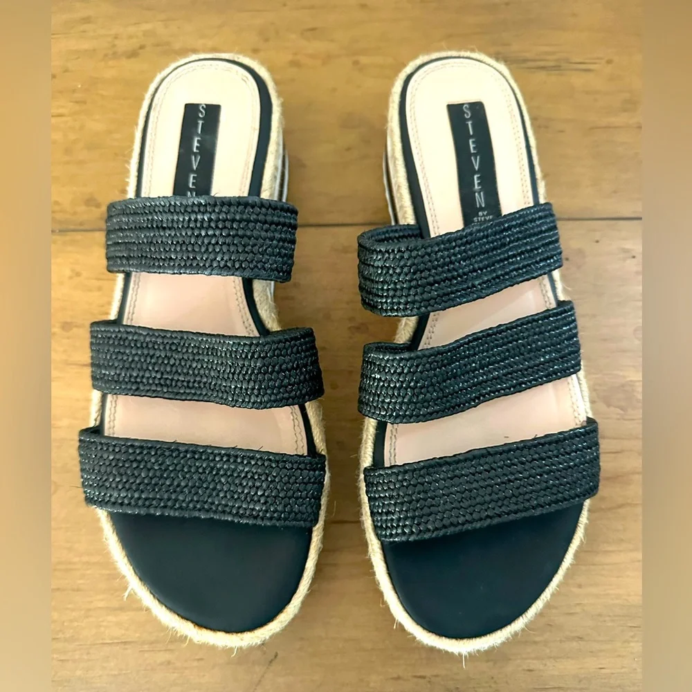 Steven by Steve Madden Linz Triple Strap Platform Sandals, Size 8.5